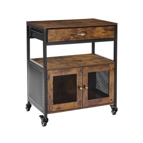Coffee Bar Cabinet, 24 Inch Farmhouse Coffee Bar Cabinet with Storage, Movable Coffee Bar Table with Wheels & Mesh Door Coffee Bar Cabinet, 24 Inch Farmhouse Coffee Bar Cabinet with Storage, Movable Coffee Bar Table with Wheels & Mesh Door